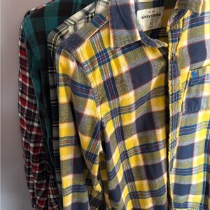 Lot of plaid flannels size small-medium teens grunge comfortable hipster
